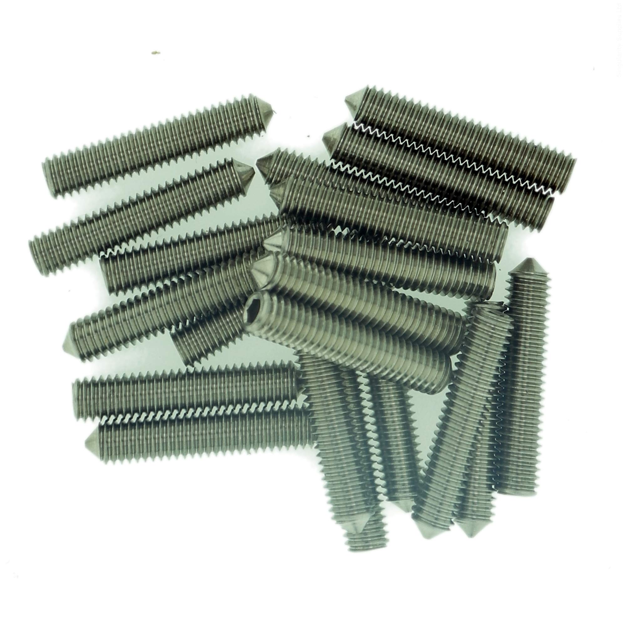 M3 (3mm x 4mm) Hex Socket Grub Screw (Cone Point) - Stainless Steel (A2) (Pack of 20)