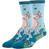 ooohyeah Mens' Novelty Aquatic Theme Crew Socks, Funny Crazy Ocean Dress Socks Gift, Fit Men's Shoe Size8-13