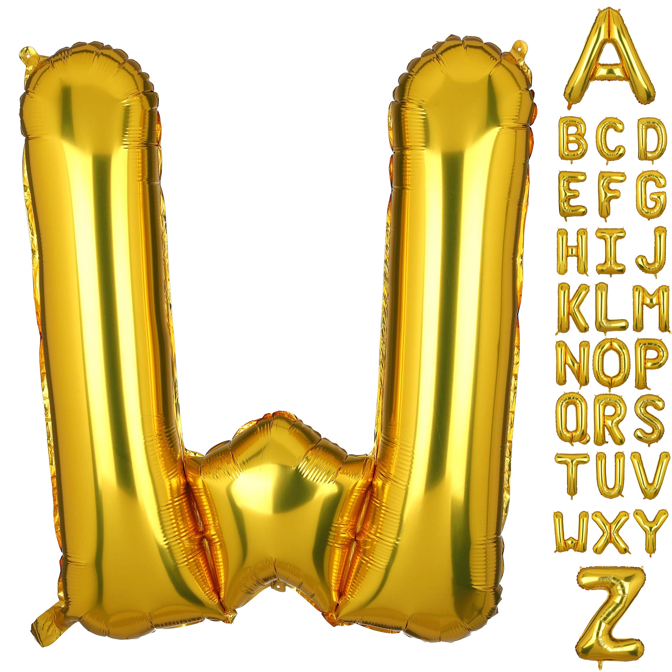 40 Inch Large Gold Letter W Foil Helium Balloons Big Single Mylar Balloon Birthday Party Decoration Supply (Gold W)