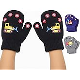 Brook + Bay Toddler Mittens-Kids Magic Gloves Knit Mittens- Childrens Mittens,Kids Mittens Winter,Mittens for Kids,Boys Girls