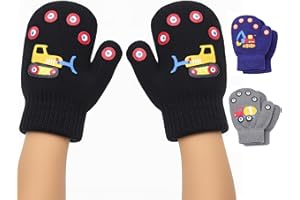 Brook + Bay Toddler Mittens-Kids Magic Gloves Knit Mittens- Childrens Mittens,Kids Mittens Winter,Mittens for Kids,Boys Girls