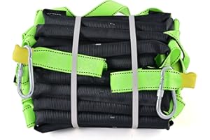 BZ&BX Fire Escape Ladder,49.2 Feet Emergency Rope Ladder Flame Resistant,Safety Balcony Fire with Hooks,Fast to Deploy Portable and Reusable 5 Story,Weight Capacity up to 2000 Pounds Green