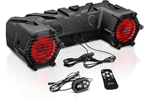 BOSS Audio Systems ATV30BRGB ATV Speaker System - 6.5 Inch Speakers, 1 Inch Tweeters, Built-in Amplifier, Bluetooth, Multi-Color Illumination
