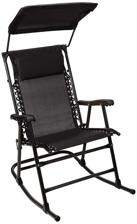 AmazonBasics Foldable Rocking Chair with Canopy Black Amazon.in