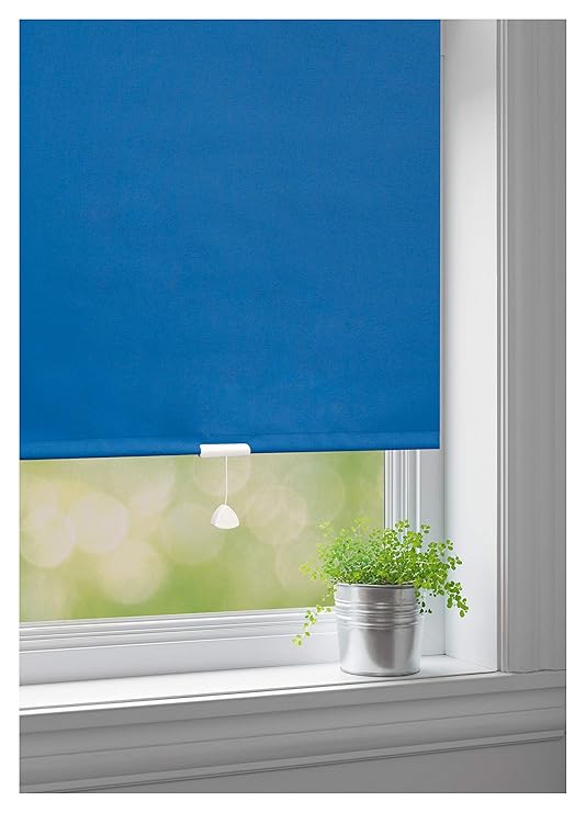 JalousieCrew Springrollo Classic Mittelzugrollo Schnapprollo Rollo blau - Breite 60-220 cm Länge 180 cm und 230 cm Blickdicht