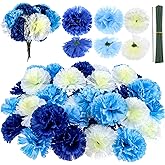 TBoxBo 120 Pack Artificial Carnations with Stems Leaves Eternal Blossom Silk Carnation Flower Artificial Pom Pom Mini Hydrangea Birthday 9j3s5w2yr19 0