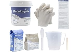 ALGAPLAY Michelangelo Hands Casting Kit Couples. Plaster Hands Casting Set. Original Gift idea for Couples, Friends and Families. Made in Italy.