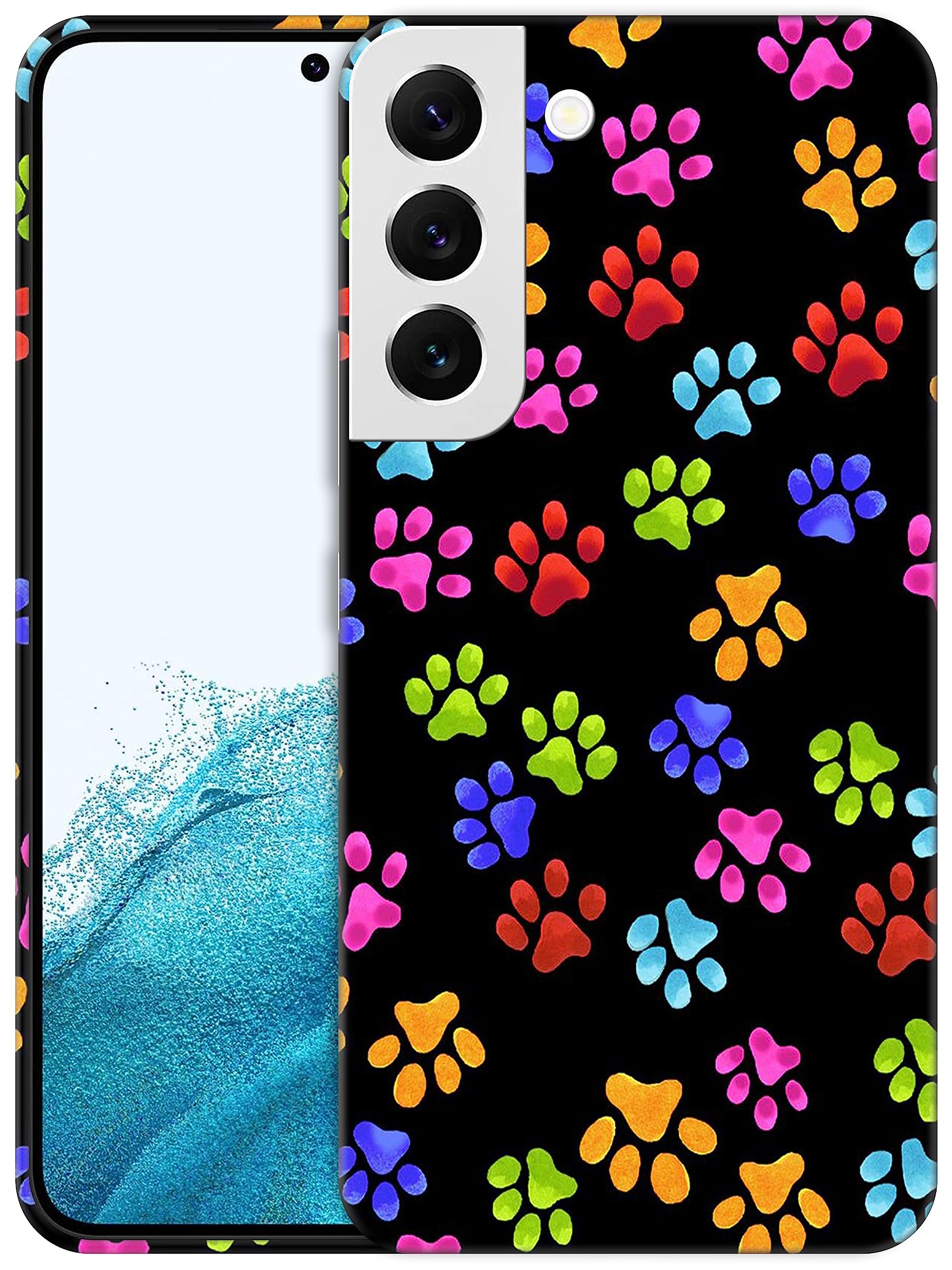 Photo 1 of SM CASES for Samsung Galaxy S22 5G Case - Dogs Paw Multicolour Animal Print 3D Printed Design Phone Back Hard Plastic Cover Case Compatible with Samsung Galaxy S22 5G