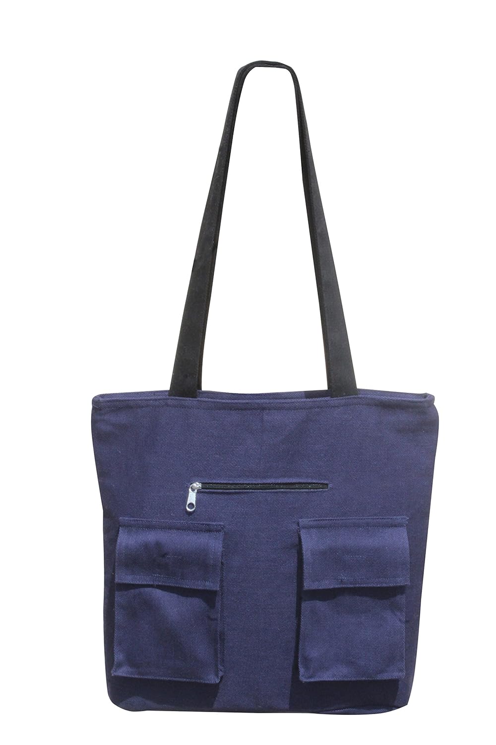ryan cargo style navy totebag/shopping bag/casual bag/handbag - 12.5 x 15 inches