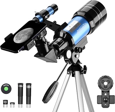 AOMEKIE 70mm Refractor Telescope 150X with Tripod Moon Filter Smartphone Adapter