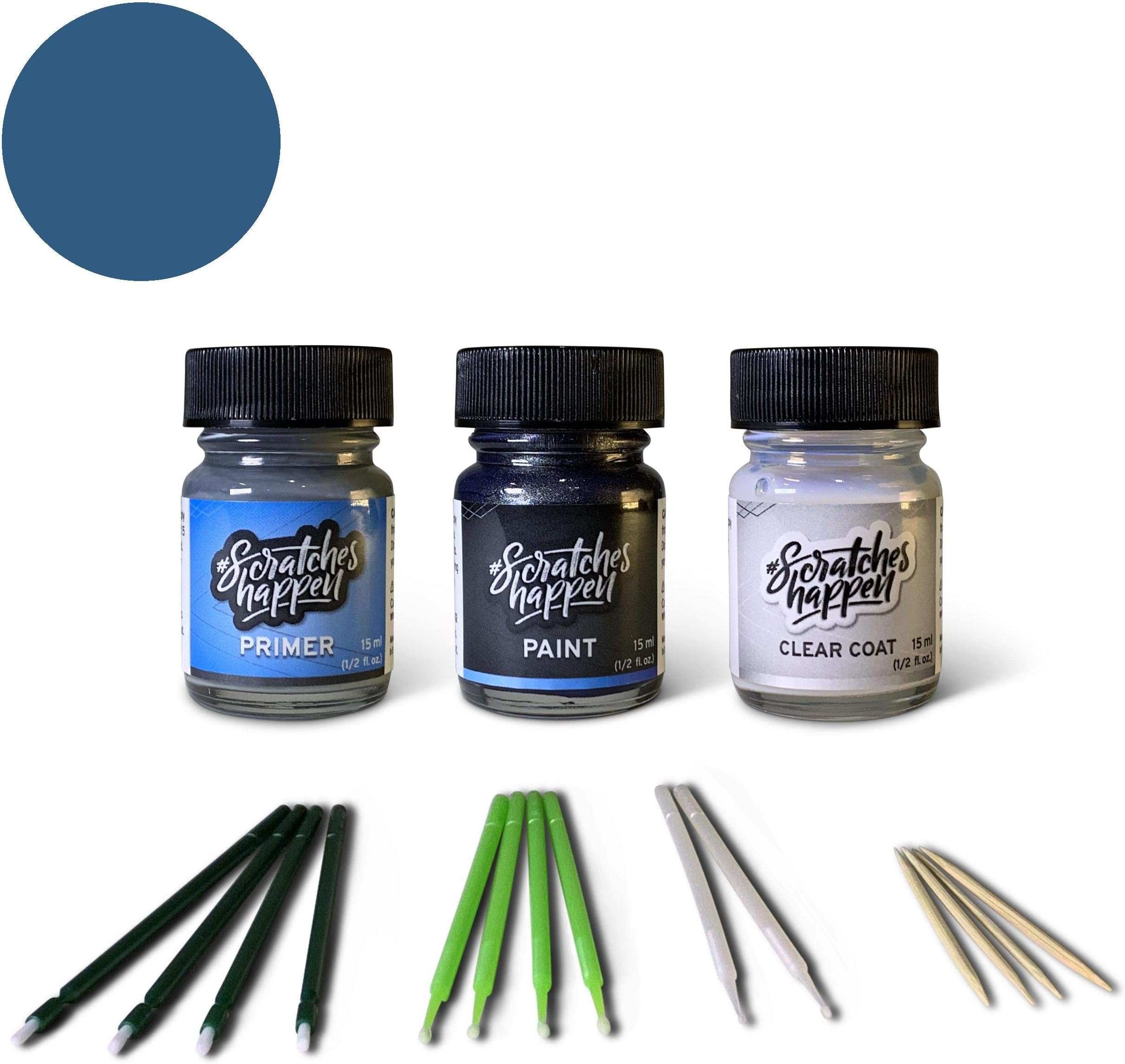 ScratchesHappen Exact-Match Touch Up Paint Kit Compatible with Renault Bleu de France (RPJ) - Preferred