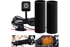 OXWIND Motorcycle Heated Grips Cover Pad 12V, Universal Handlebar Cover for Motorcycle & ATV, Temperature Adjustable, IP67 Waterproof, ATV Hand Heater Warmer with Switch & Fuse