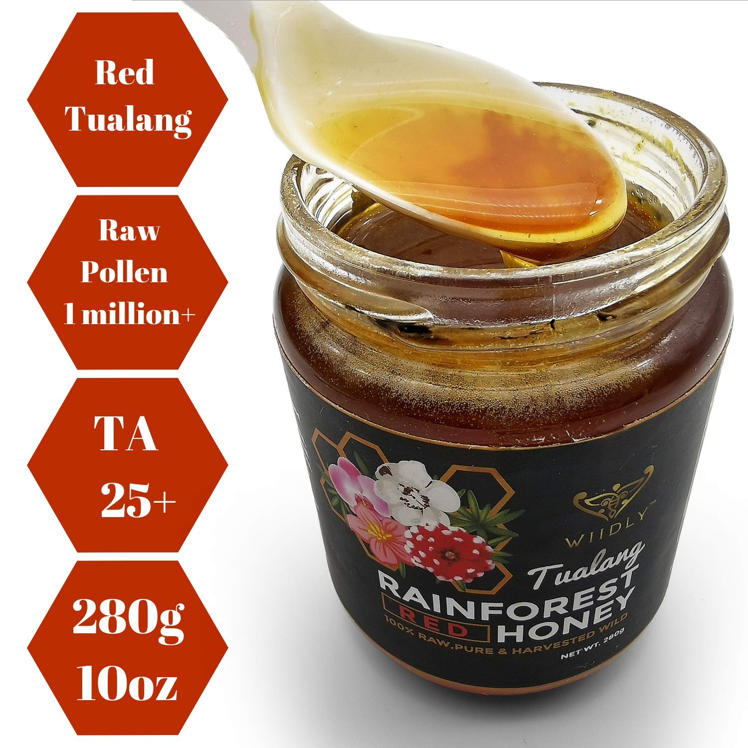 Wild Organic Tualang Rainforest Honey 280g10oz Harvested From The Tropical Rainforest Of Taman Negara Freshly Out Of Hive Raw Unpasteurized