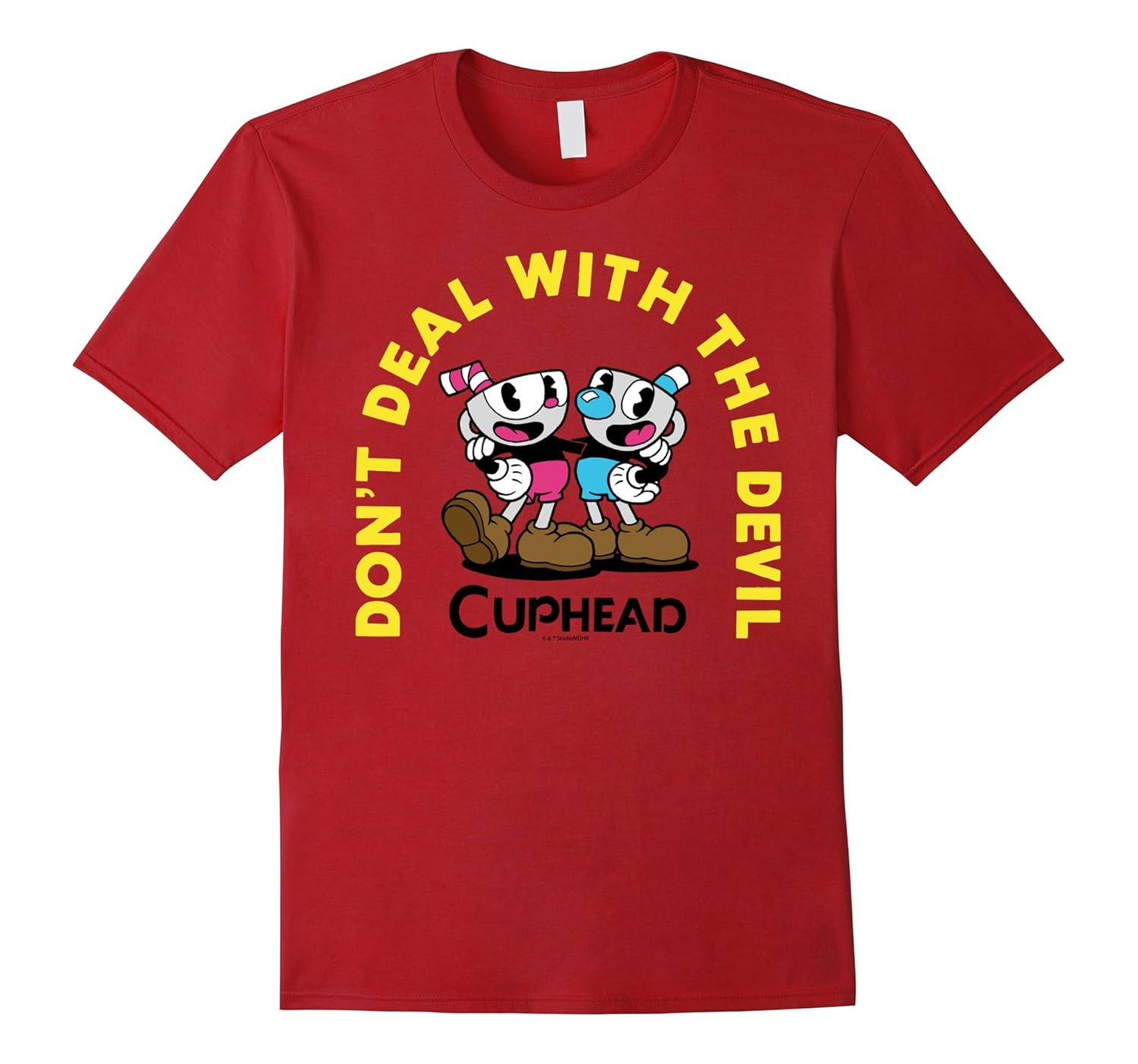 Cuphead Mugman Deal With The Devil Arch Duo Graphic T-Shirt-ANZ