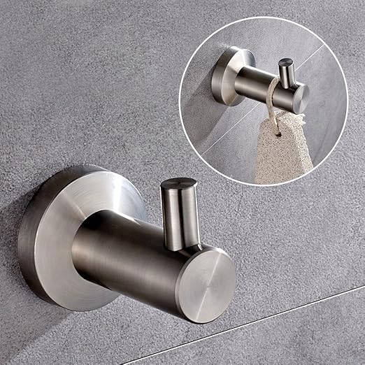 4 Ganci Da Parete In Acciaio Inox - Per Appendere Cappotti, Asciugamani, Accappatoi | Design Minimalista - Foto 2