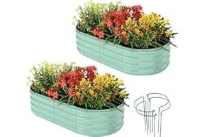 ZFHGARDEN Galvanized Metal Planter Raised Garden Bed Kit for Gardening Outdoor，4x2x1ft 2 Planter Grow Garden Box Raised Flower Bed，Long Vegetable Clearance Herb Raised Garden Beds for Container Gardening