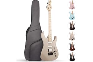 Fesley 39" Electric Guitar, Full Size Solid Body Electric Guitars For Beginner, ST Style, Maple Neck/Fretboard, Electric Guitar Kit With HSS Pickup, Gig Bag, Matte, Morandi Gray