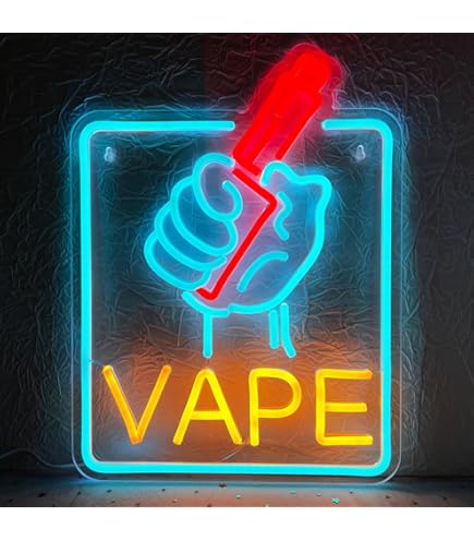 Smoke and Vape Neon Sign, Smoke and Vape LED Sign Vaporizer Store Open Neon  Sign Light. 16” x 16” (Square)