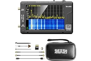 SEESII TinySA Ultra+ ZS406 5.4GHz Spectrum Analyzer with Hard Case: 4 inch Portable RF Test Kit with EVA Waterproof Shockproof Protective Shell for Ham Radio, Field Testing, V0.4.6.1