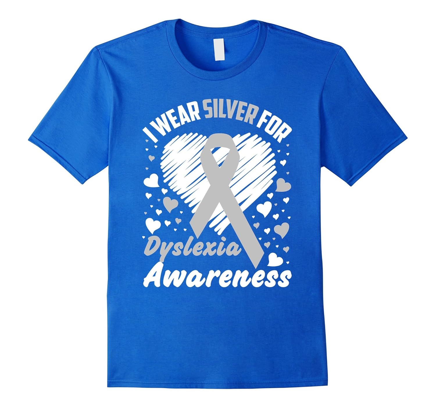 I Wear Silver For Dyslexia Awareness T-Shirt Tee Shirt- TPT