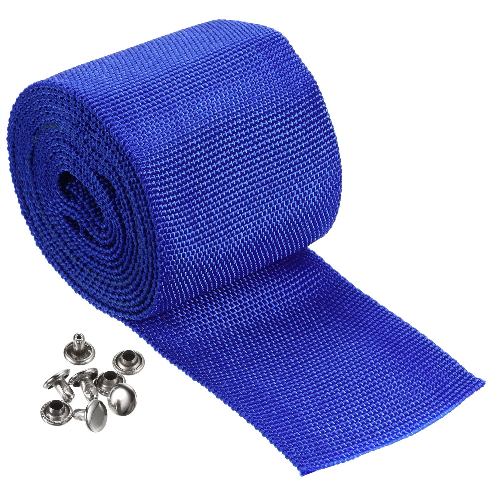 PATIKIL Winch Rope Protector 2m/6.56ft, Polyester Protective Sleeve with Buckle Universal for 6cm/2.36in Width Cable Line, Blue