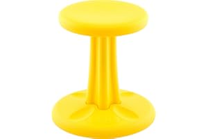 KORE DESIGN LLC KORE Design Wobble Stool Chair, Girls + Boys Kid Desk Stools, Ergonomic Small Office Chairs, Flexible Seating for Active Child, ADD/ADHD, Classroom, School, Home, Kids (14in), Age 6-7 yrs, Yellow