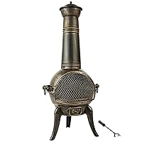  TecTake Gartenkamin groß silber Garden Oven 