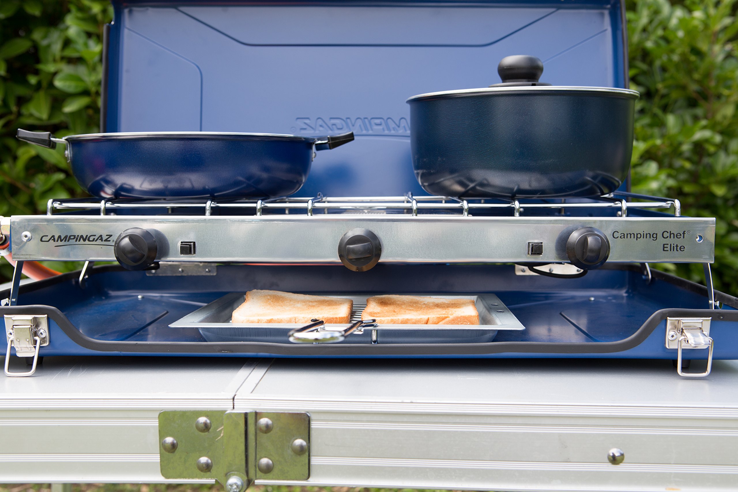 Campingaz Chef Folding Double Burner Stove and Grill Blue Buy