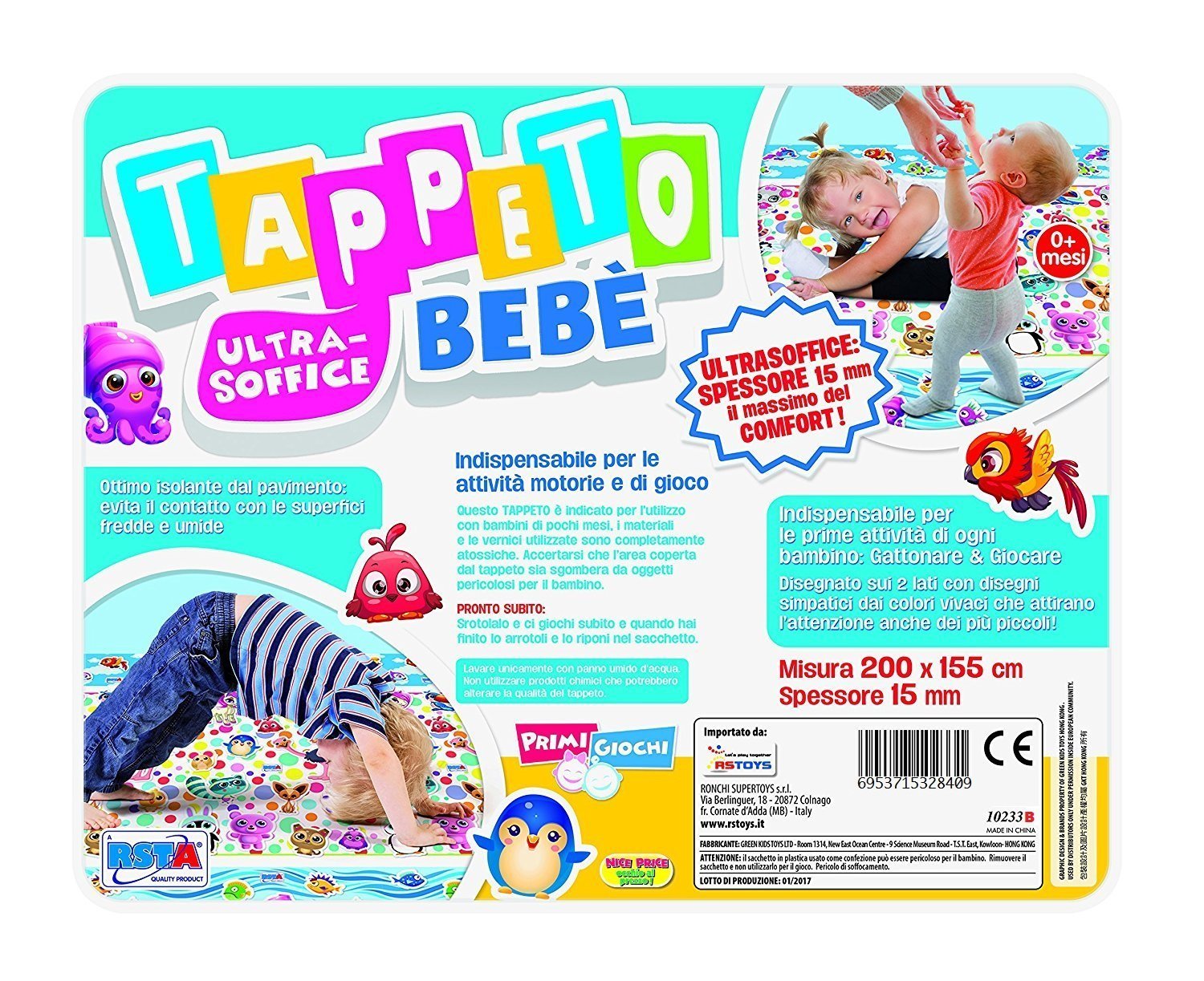 RSToys B Tappeto Maxi Primi Giochi Ultra Spessore ideale RSToys B Tappeto Maxi Primi Giochi Ultra Spessore ideale per il gattonamento Amazon Giochi e giocattoli