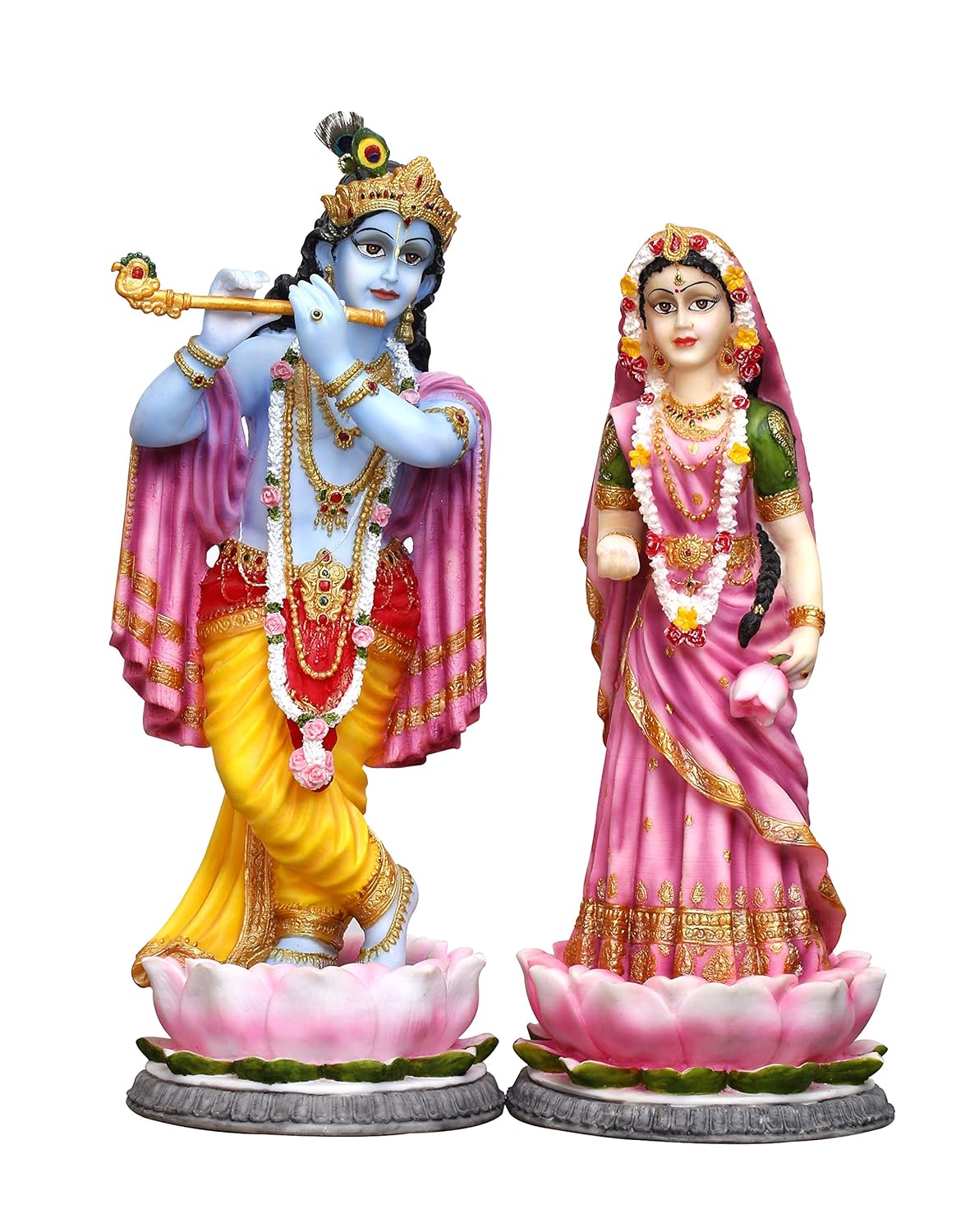 Buy Sri Krishna Culture Polyresin Radhakrishna Idol, 12", Multicolour