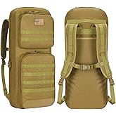 CVLIFE 30" 34" Soft Rifle Case Gun Backpack, Double Rifle Backpack Gun Bag Gun Case Covert Bug Out Bag, with Lockable Zipper for Hunting Shooting