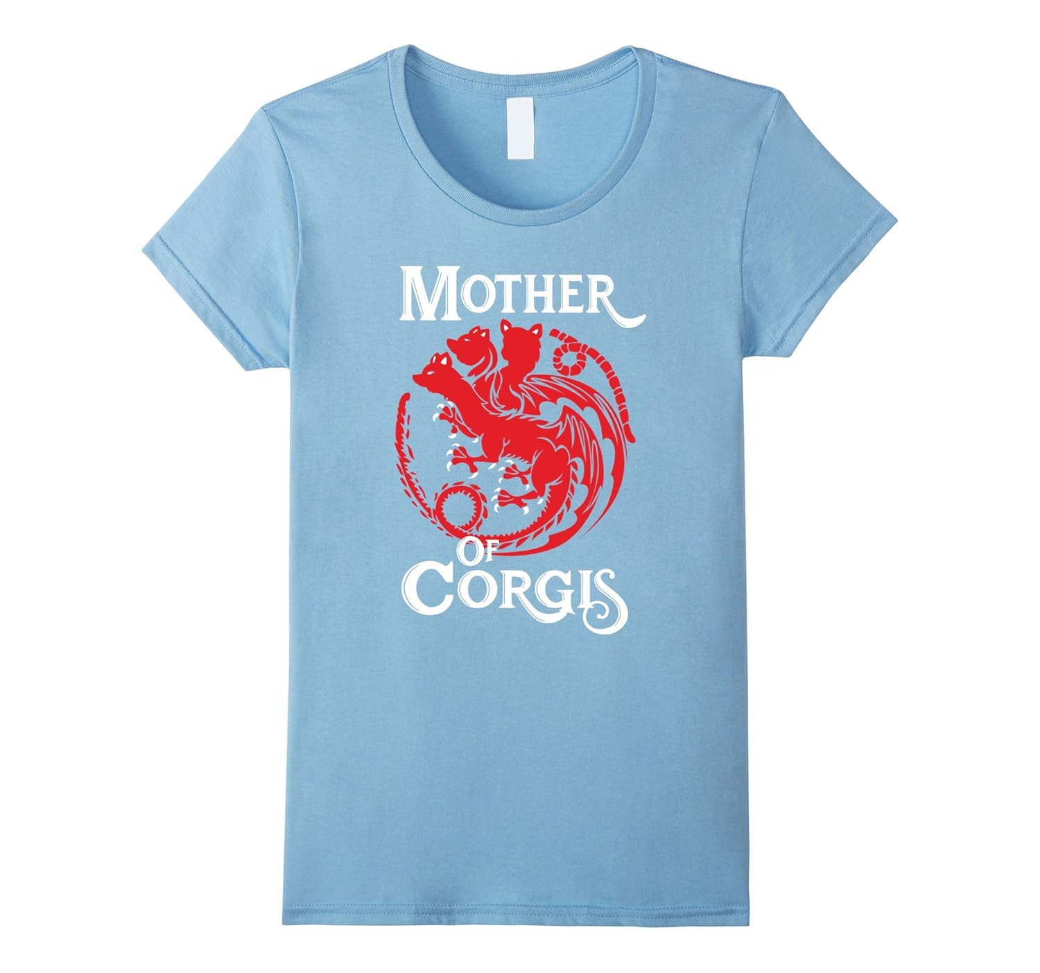 Womens Mother Of Corgis T-shirt-Rose