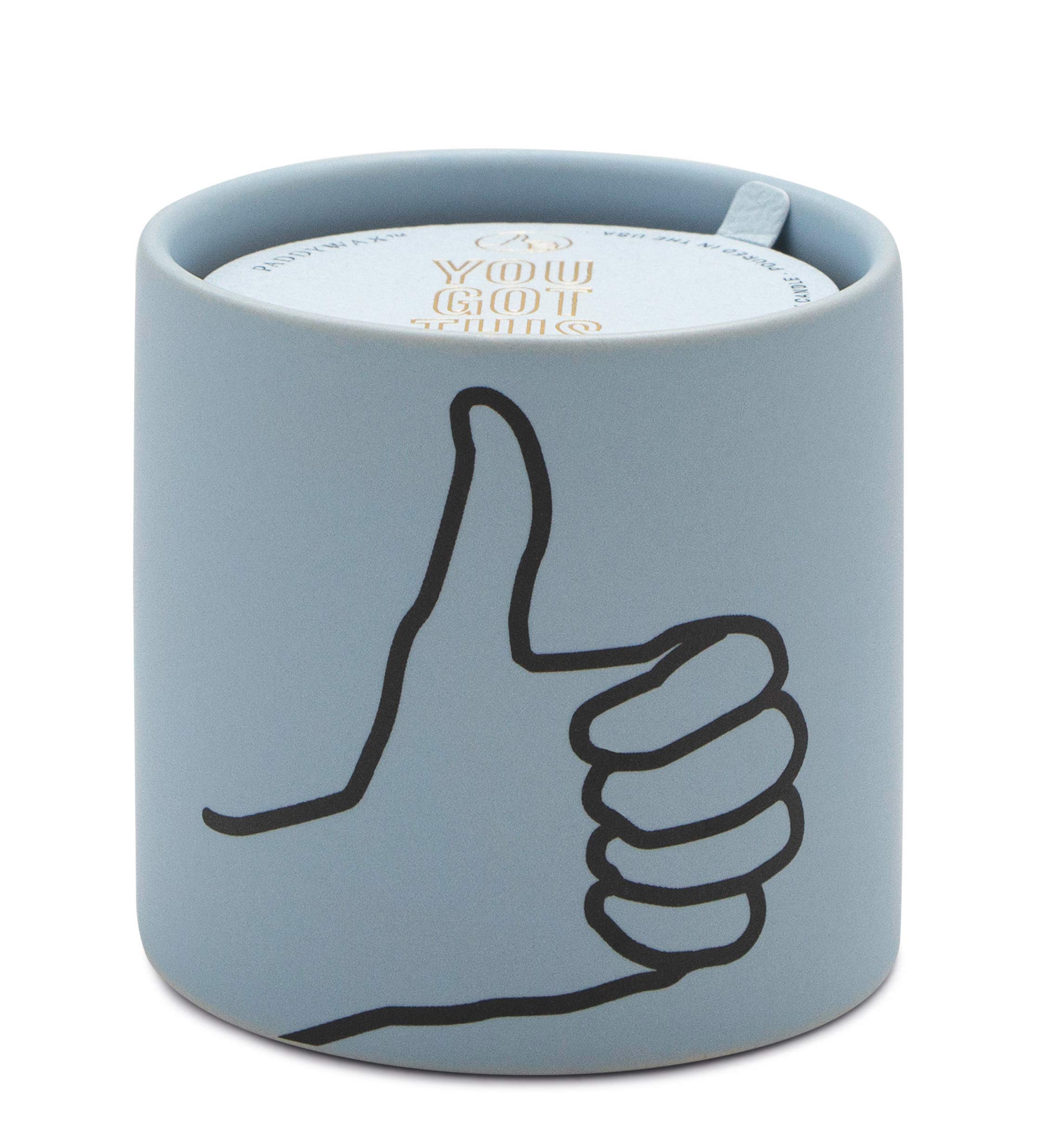 Paddywax Impressions Artisan Hand-Poured Scented Candle, 5.75-Ounce, Blue - Thumbs Up (Mint Leaf & Cardamom)