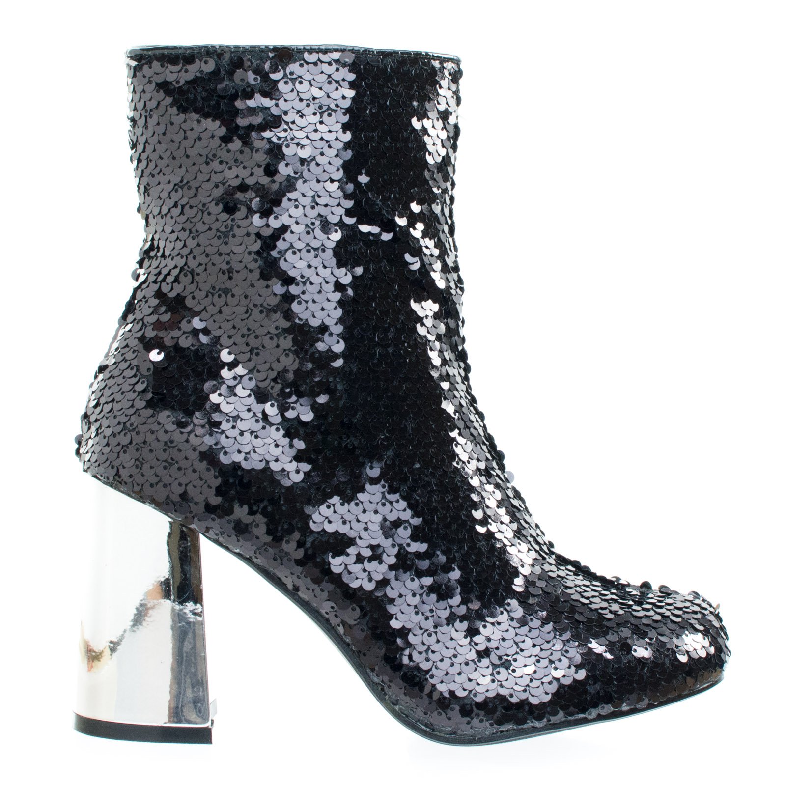 Forever Link Block Heel Sequins Ankle Bootie, Women's Metallic Party Shoes - Image 3