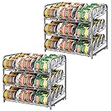 BTY Can Organizer for Pantry Stackable 2 Pack, Can