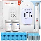 iHealth Acacia AG-607 Blood Glucose Monitor Kit, 100 Strips &amp; Lancets | No Coding, Easy to Use, Large Display, Travel Bag, Ideal for Older Adults and Home Blood Sugar Testing, Complete Meter Kit