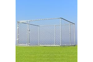 DORTALA Large Pet Dog Run House Kennel Shade Cage 7.5' x7.5' Roof Cover Backyard Playpen