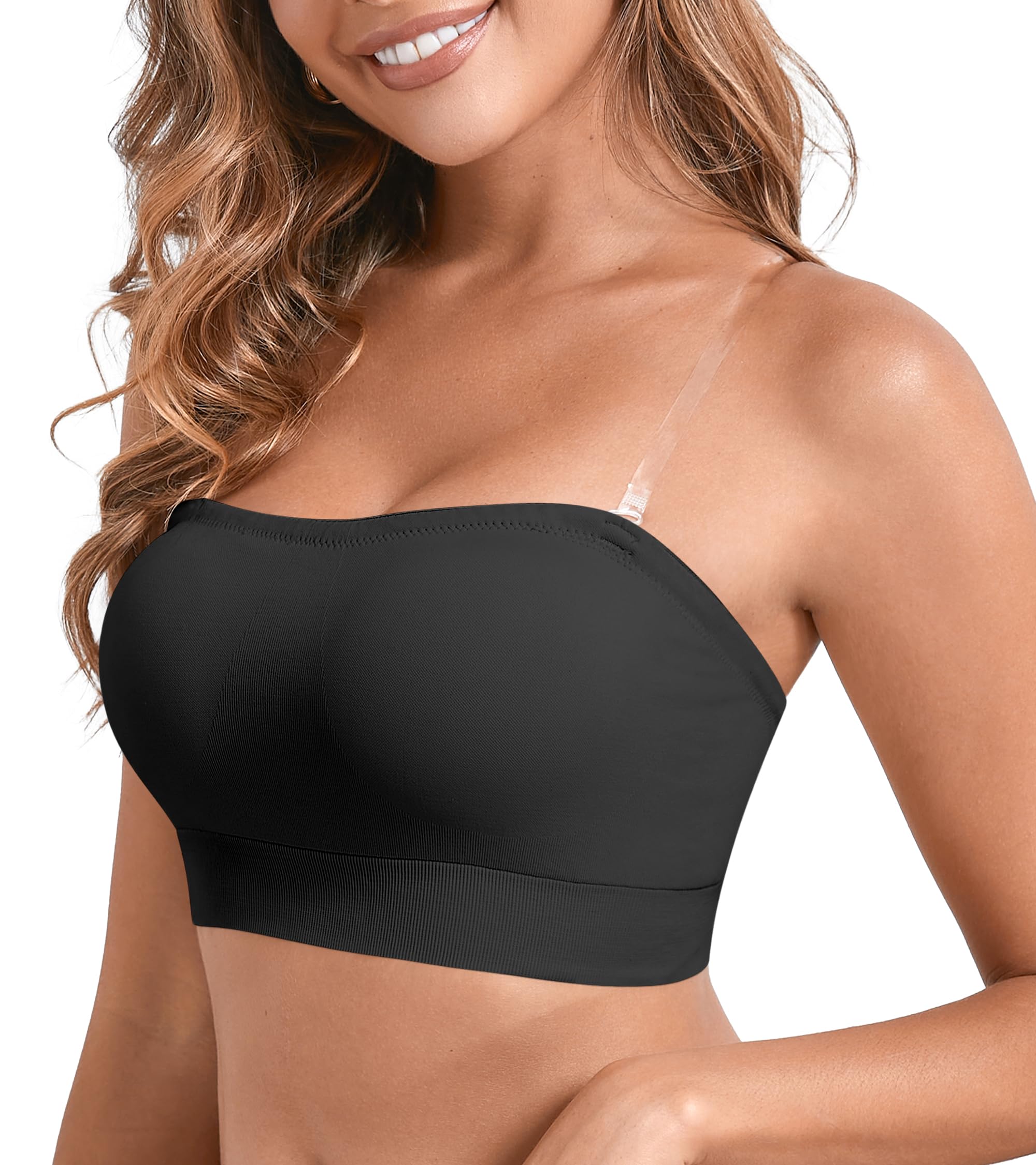 Photo 1 of **MISSING PARTS/NO STRAPS check clerk comments**
DEANGELMON Strapless Bras for Women Comfort Non-Slip Seamless Padded Bralett Wireless Tube Top Bra Black Small