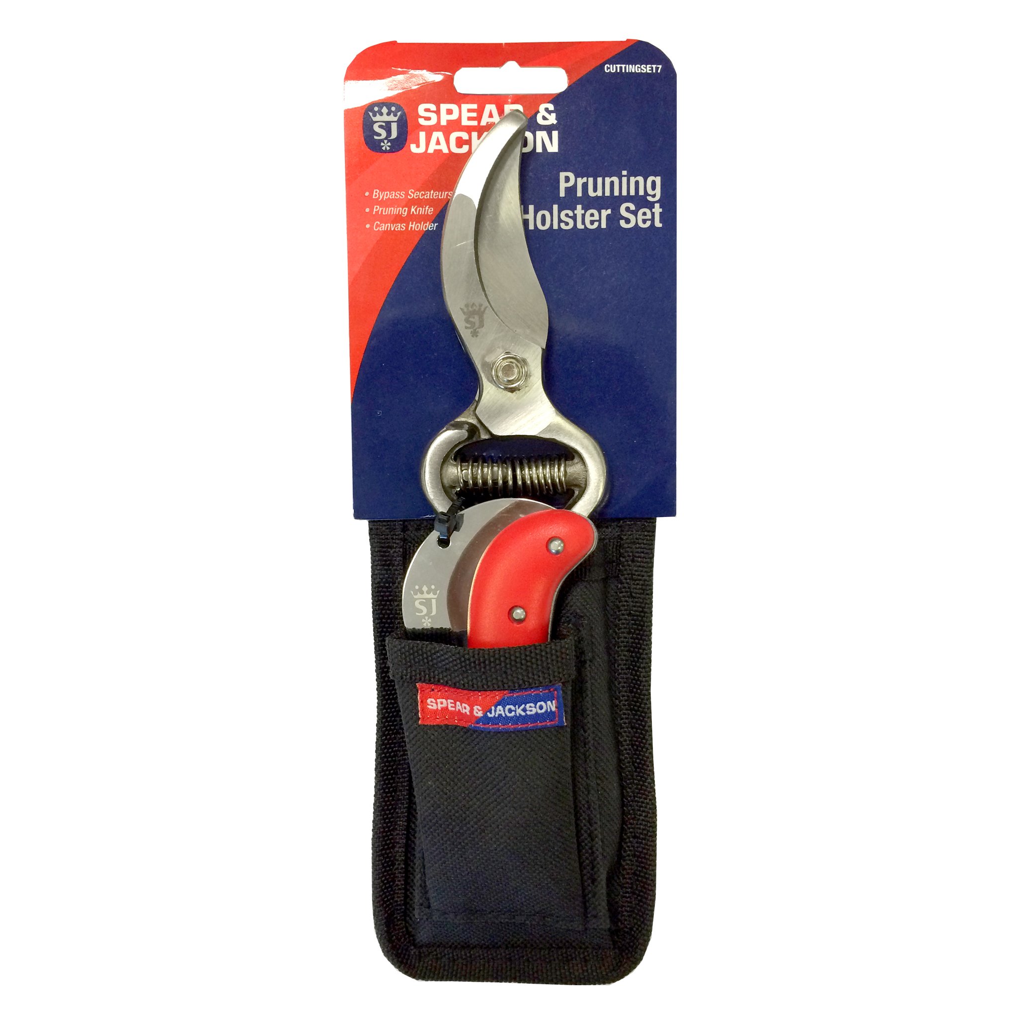 Spear & Jackson CUTTINGSET7 Bypass Secateurs, Knife & Holster Set