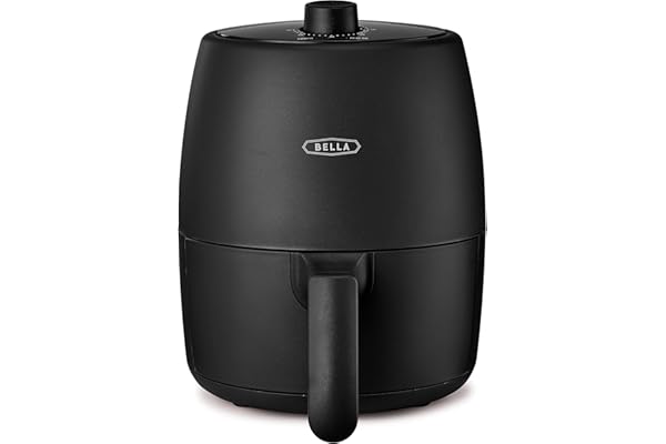 BELLA 2 qt Manual Air Fryer Oven and 5-in-1 Multicooker with Removable Nonstick and Dishwasher Safe Crisping Tray and Basket,