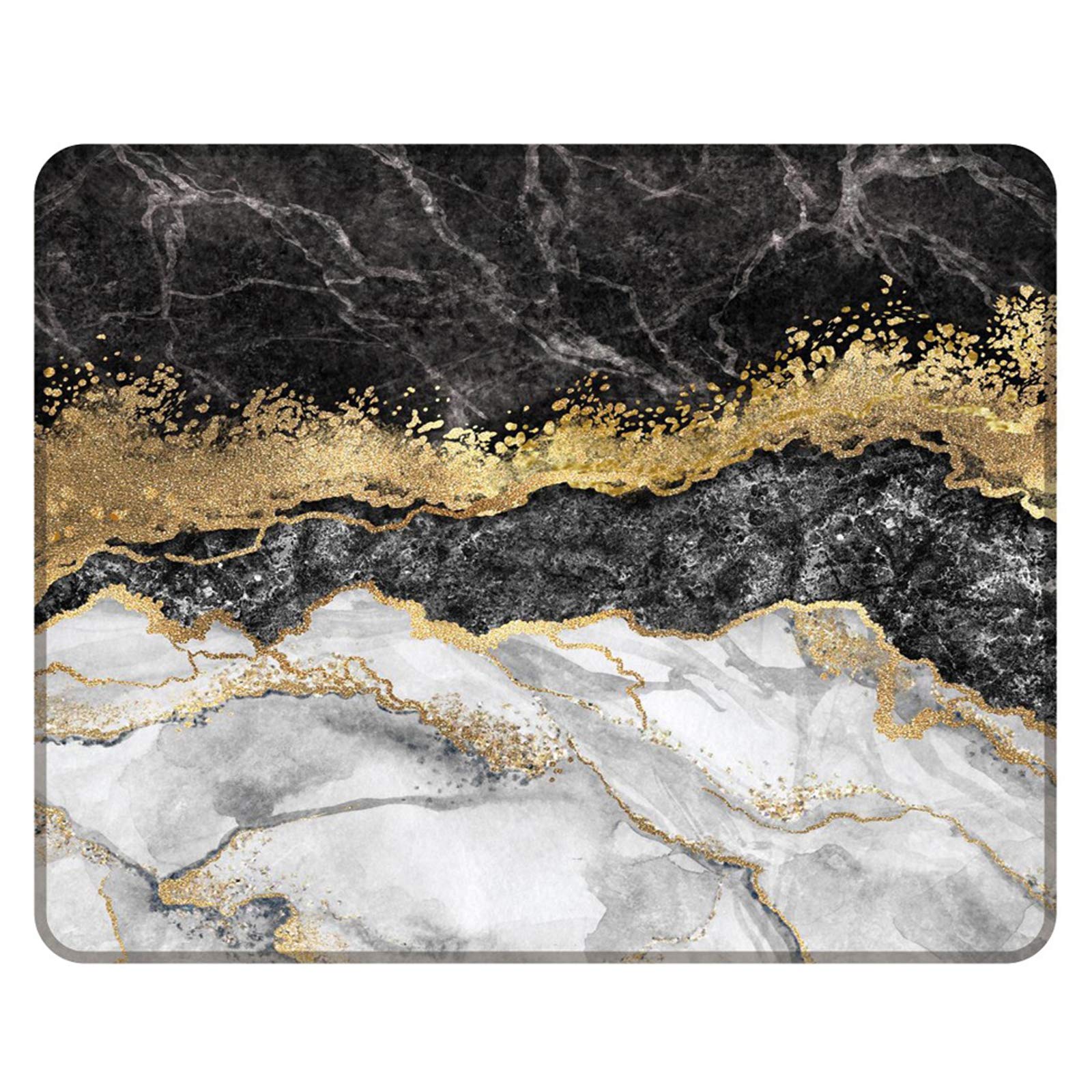 Nakapa Round Mouse Pad,Non-Slip Rubber Base Mousepad 7.9x7.9 inches Mouse Mat for Working Gaming Laptop and Computer (Black White Marble Square)