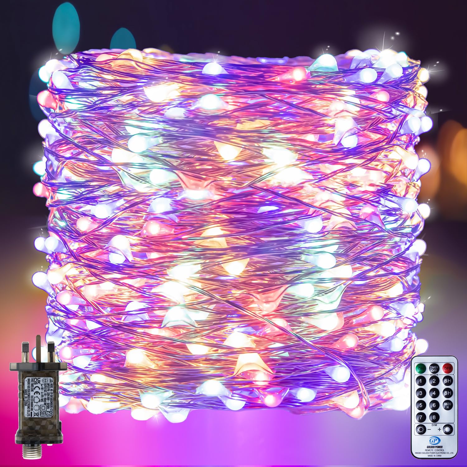 RcStarry Fairy Lights Plug in, 100M 1000LED Copper Wire Fairy Lights Multicolor, 333ft LED Fairy String Lights Mains Powered with Remote, Timer, 8 Modes, Memory, Waterproof for Indoor Outdoor Decor