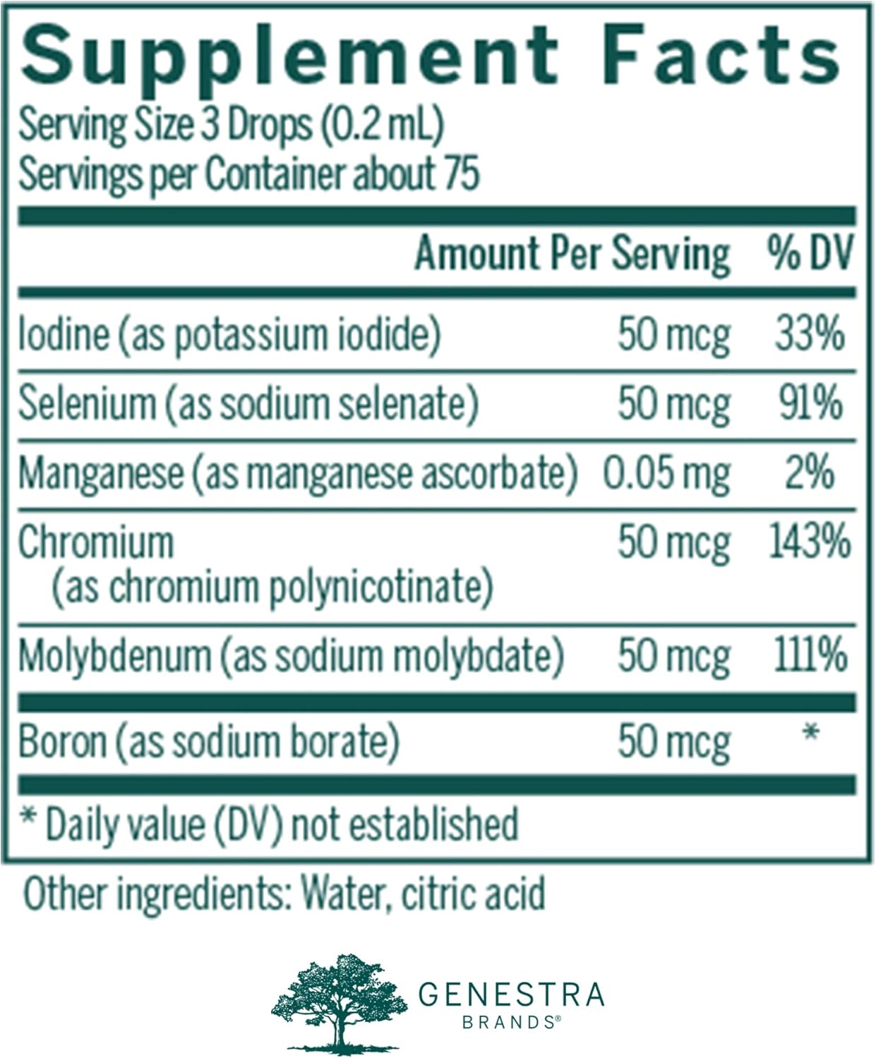Genestra Brands - Trace Mineral Complex CWS - Supports Thyroid Function and Helps Protect Against Oxidative Stress - 0.5 fl. oz.: Health & Personal Care