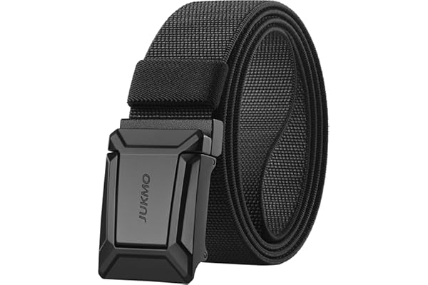 JUKMO Stretch Tactical Belt for Men, Military Work Rigger Hiking 1.5" Elastic Nylon Web Ratchet Quick Release Belt