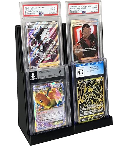 BGS/BVG Graded Card Stands – 5-Pack Display Stands For Slabbed Cards, Original Design, Multiple Colors