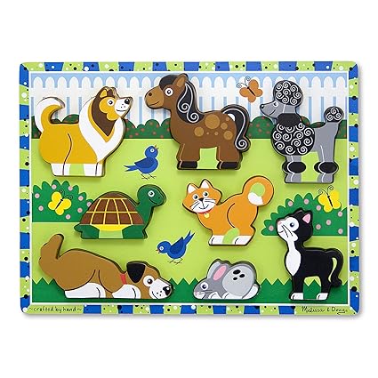 Melissa & Doug 3724 Pets Chunky Puzzle, Multi Color