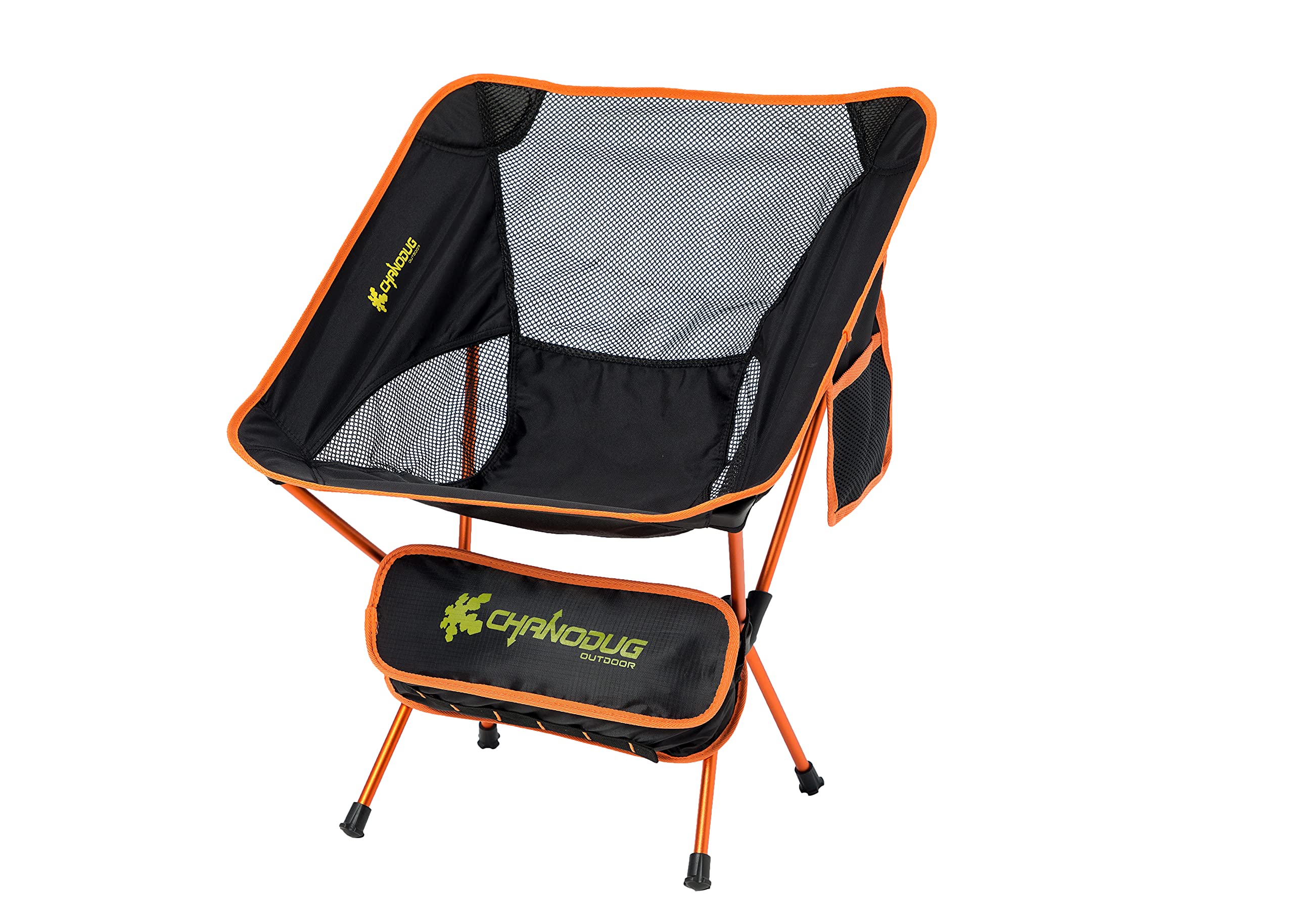 CMY Portable Camping Chair - Compact Ultralight Folding Backpack Chair, Small Collapsible Lightweight Outdoor Seat for Picnics, Hiking, Camping (Orange)