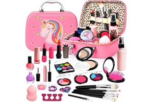 FLYBAY Kids Makeup Kit for Girl, Real Makeup for Kids, Washable Toddler Makeup Kit Play Makeup Girl Toys for Kids 4 5 6 7 8 9 Years Old Girls Birthday Gift.