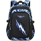 BLUWEI Boys Backpack for Kids Elementary School Bags Lightning Teens Durable Bookbag (blue)