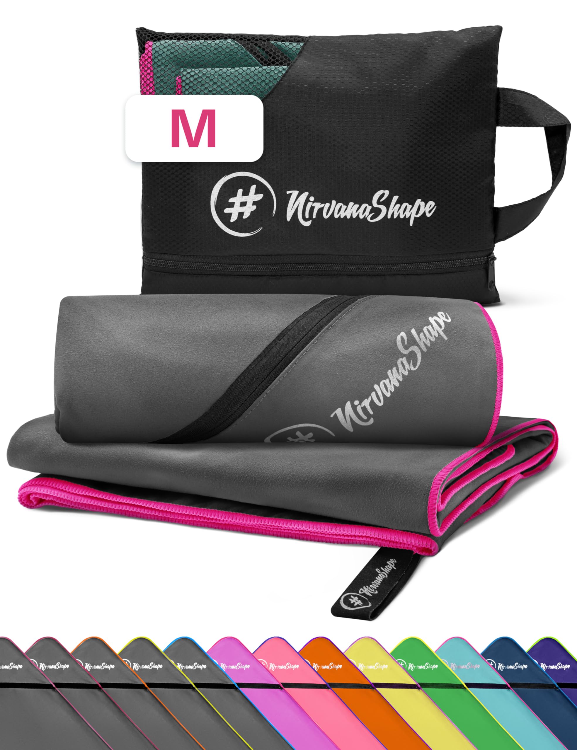 NirvanaShape Microfiber - Travel Towel for Beach and Fitness, M 120 x 60 cm